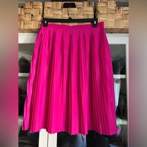 Pleated Fuchsia Midi Skirt
